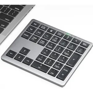 Number Pad  5.0 & 2.4G Portable Numeric Keyboard, USB-C Rechargeable, 34-  Keyboard for Data Entry, Compatible for Laptop, , iMac, Tablet, PC Desktop