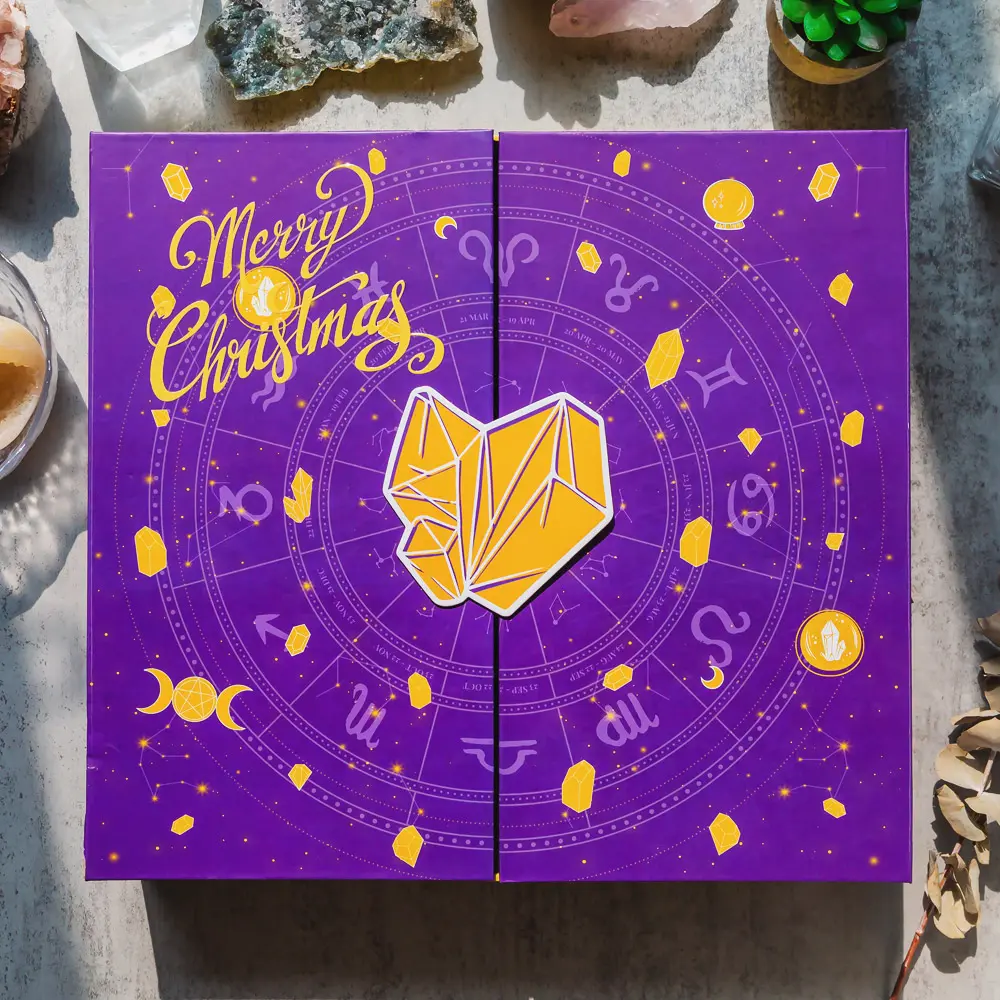 Natural Crystal Christmas Countdown Gift Box