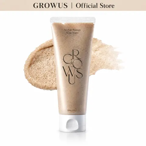 Scalp Exfoliator Scrub for Oily, Itchy & Flaky Scalp | Exfoliate Buildup with Dead Sea Salt, Salicylic Acid & Niacinamide | Deep Cleansing for Greasy Roots | No SLS Paraben-Free | GROWUS 250g campingessentials