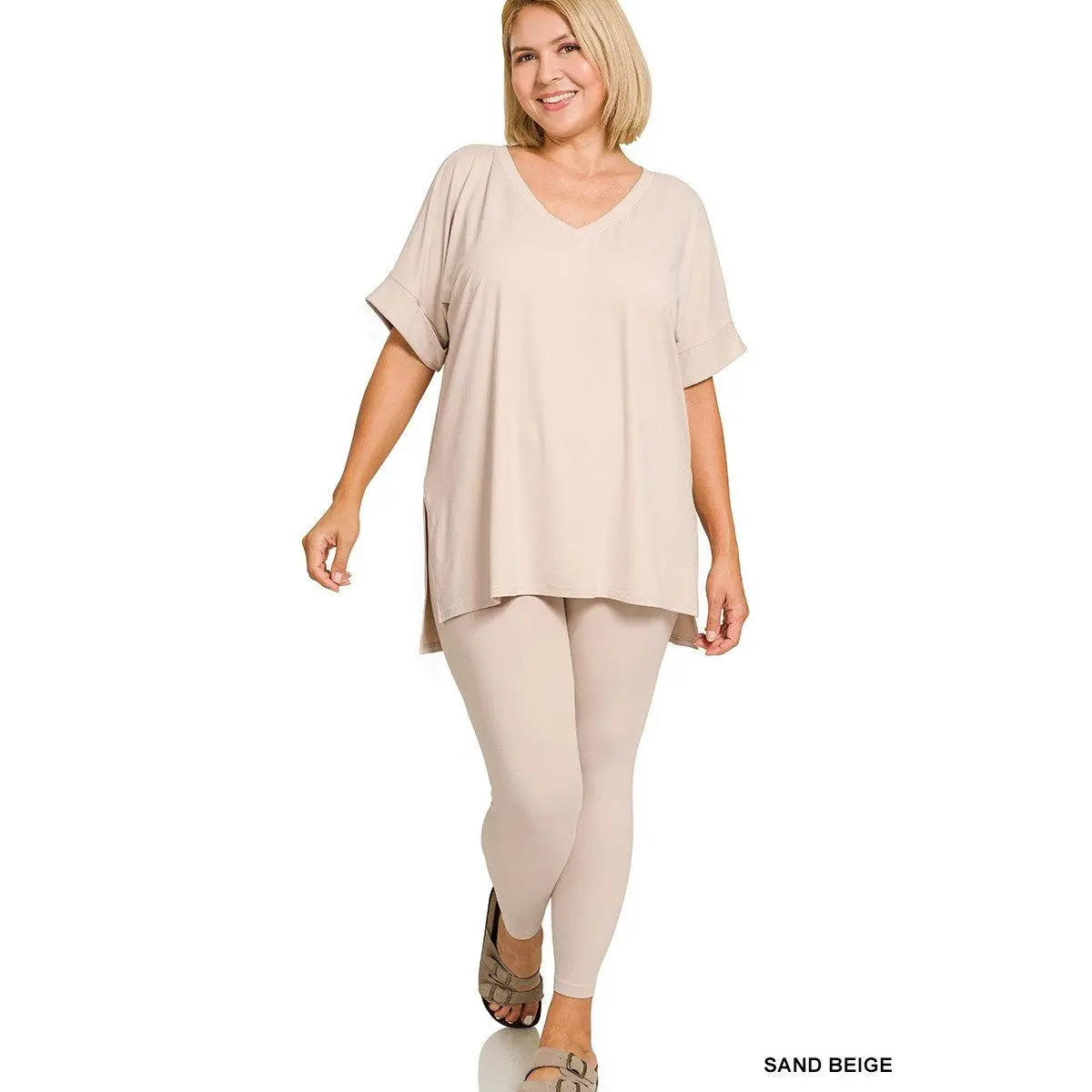 SAND BEIGE v-neck