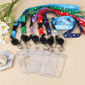 6 Pack Sea Pattern Cruise Lanyards with Retractable Badge Reels, Removable Cardholder & Waterproof ID Holders, Practical Ship Card Accessories for Travel
