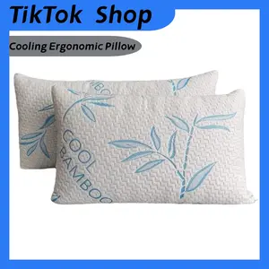 2-Piece Set of Large Pillows - Sleep Cooling Pillows - Premium Fiber Fill, Ideal for Back, Stomach, and Side Sleepers, Soft and Comfortable