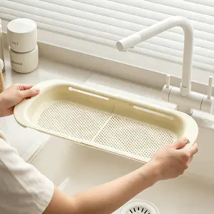 Large PP Material Extendable Drying Rack, Durable Kitchen Bowl Dish Drainer, Ideal for Home Use and Storage Organization