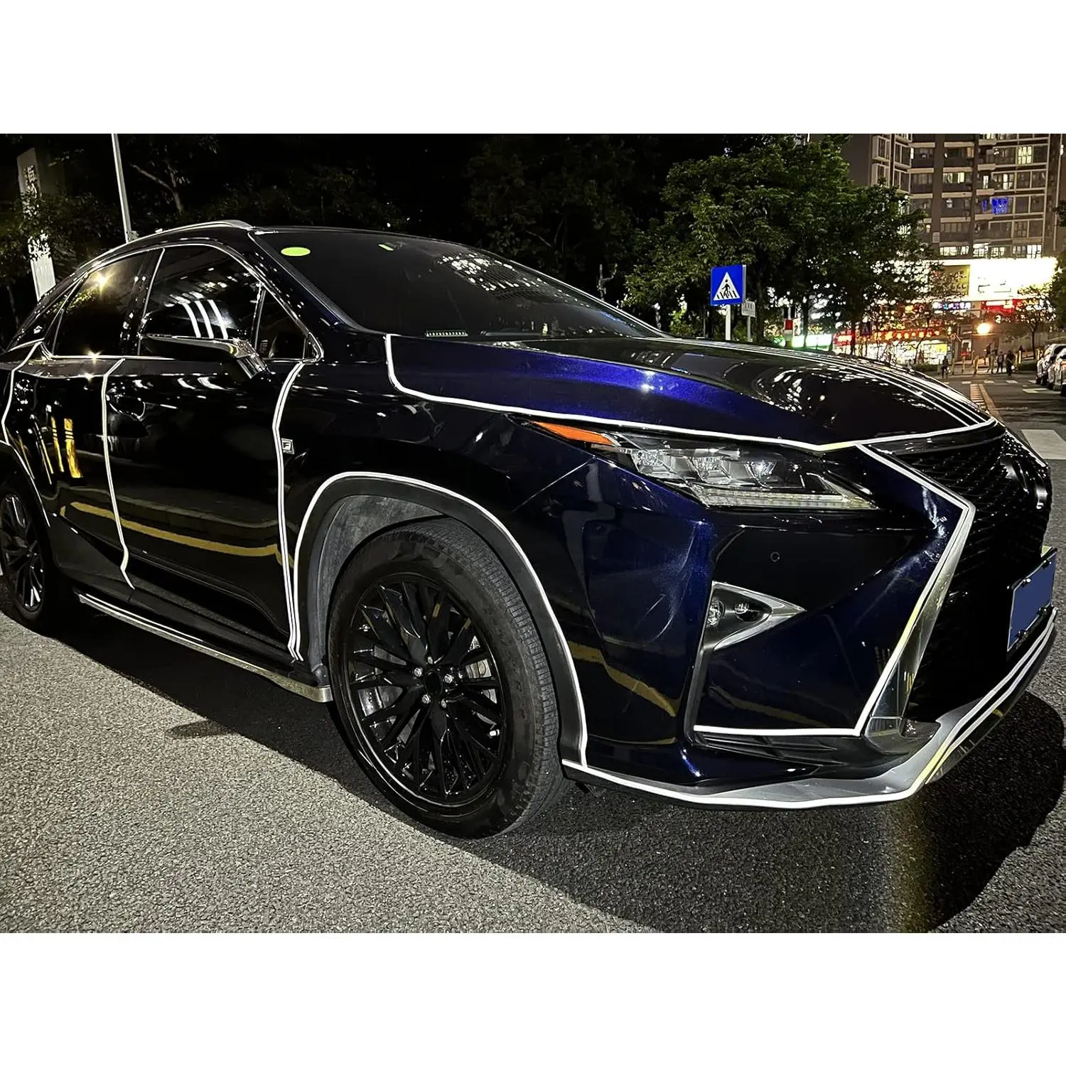 White Waterproof Reflective Car Full Body Rim Decal - 0.4in x 148in Fade-Resistant DIY Safety Warning Strip, Easily Applied for Cars/Motorcycles/Bikes