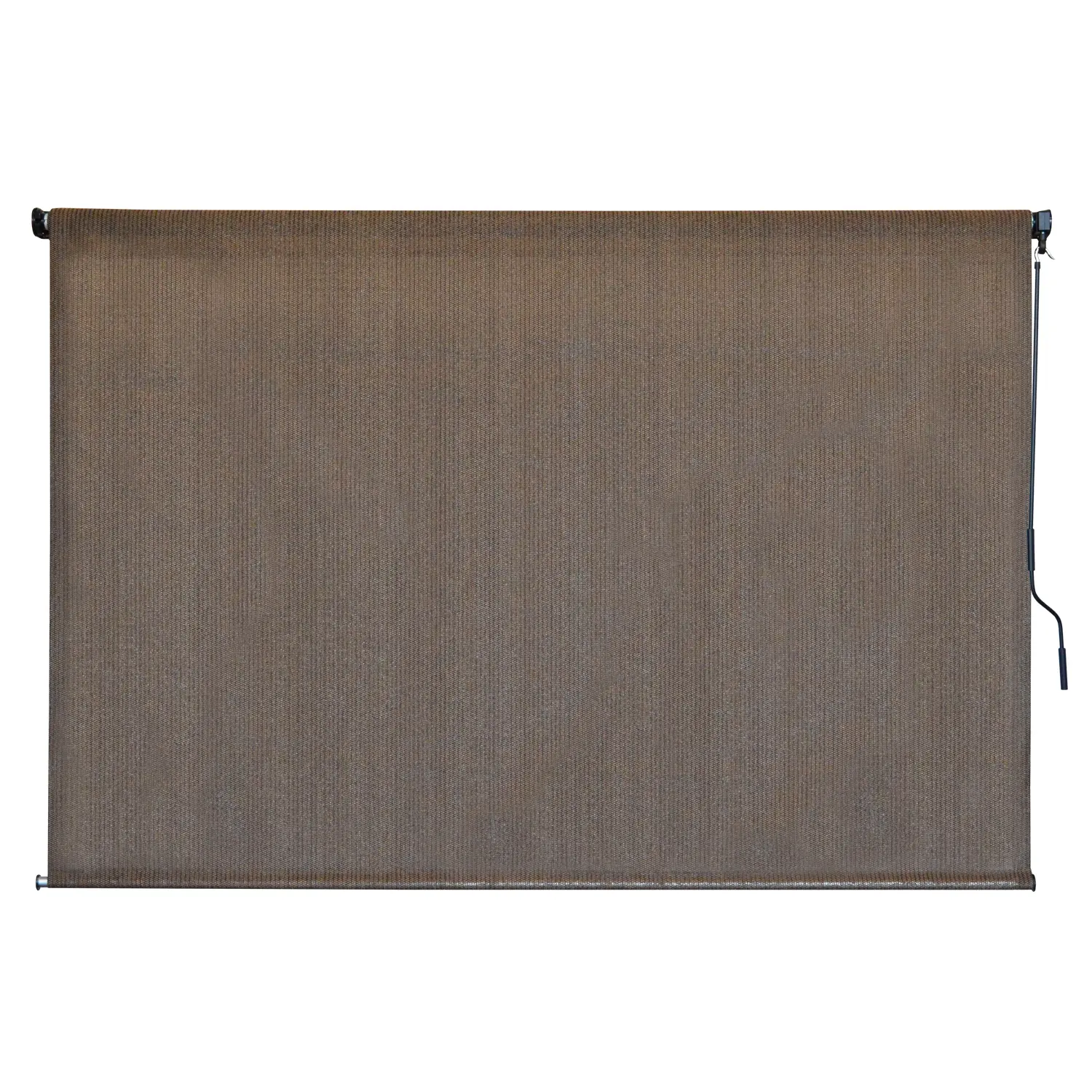 Keystone Fabrics Rectangular Outdoor Cordless Roller Blind Sun Shade, 48x72 in HDPE Fabric, Semi-Sheer UV Blocking, Pole-Included, Cabo Sand