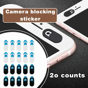 20 Counts Webcam Cover Slide, Dual-Color Privacy Protector for Laptops & Tablets (10 Black + 10 White)
