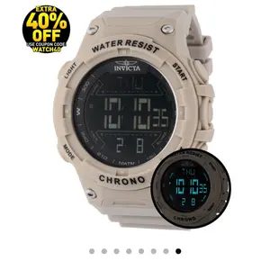Invicta Racing Burnout Digital Men's Watch - 52mm. Light Brown (47526)