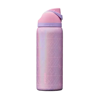 Owala Freesip 32oz Water Bottle – Pink Ribbon Toile – Urban Outfitters Exclusive – Insulated, Straw Lid