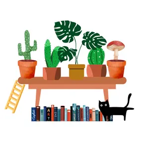 Cat plant Table sticker