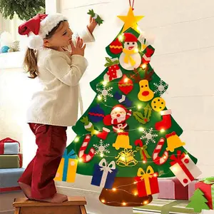 Fast 24-hour shipping - Eco-Friendly Felt Christmas Tree with Ornaments, DIY Kids Educational Toy, Xmas Decoration Gift, Reusable, Compatible with LED String Lights / Gifts, Christmas gifts, New Year gifts, DIY gifts, Fun toys