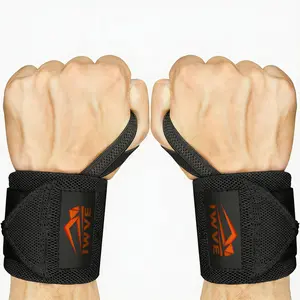 IWVE19 Weightlifting Wrist Wraps 19" IPF Approved Heavy Duty Thumb Loop Professional Quality Support for Powerlifting Strength Training Fitness Accessories