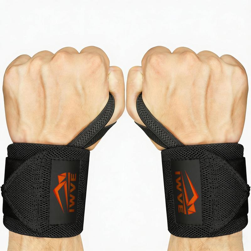 IWVE19 Weightlifting Wrist Wraps 19" IPF Approved Heavy Duty Thumb Loop Professional Quality Support for Powerlifting Strength Training Fitness Accessories