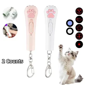 Pet Laser Cat Toy Light, Dot Chasing Lamp, Laser Pointer, Interactive LED Light, USB Rechargeable, 5 Adjustable Modes, Indoor Dog Cat Toys