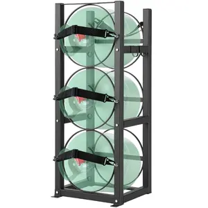 VEVOR Refrigerant Tank Rack, with 3x 30lbs Bottle Tanks, Cylinder Tank Rack 12.79x12.99x33.07 in, Refrigerant Cylinder Rack Gas Cylinder Racks and Holders for Freon, Gases, Oxygen, Nitrogen