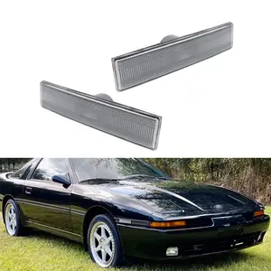 2pcs Clear Front Bumper Side Marker Signal lamps Lights For 1987 1988 1989 1990 1991 1992 Toyota Supra Mk.3,Replace OEM 8174120160, 81741 20160, 81741-20160