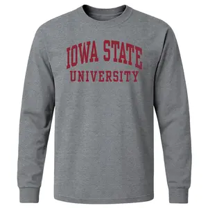 Iowa State University Classic Long Sleeve T-Shirt (Charcoal Grey)