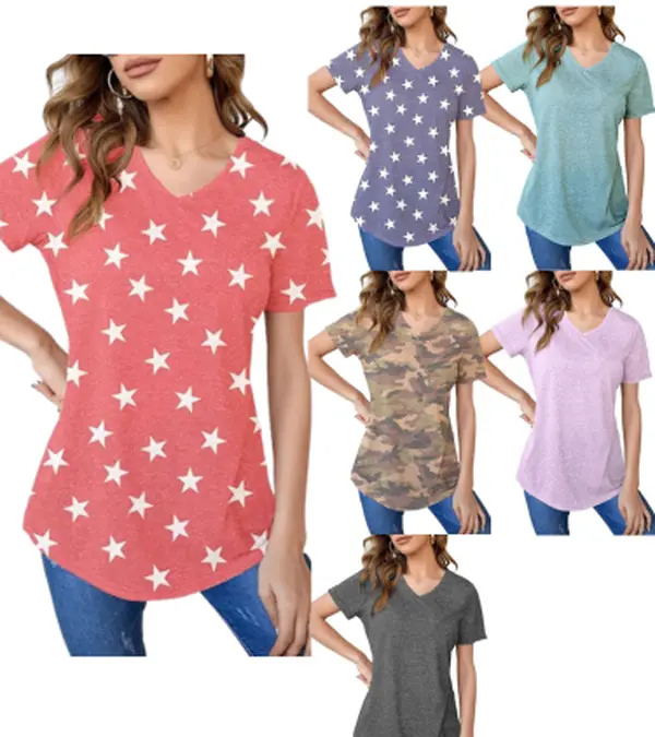 Womens Short Sleeve V Neck Tops croptopswomenlatina latinatops outfit girls cutelatinatops Basic Summer Casual Womenswear Casual Womenswear Bottom Comfy  Solid Style Tshirt Shortsleeve Vneck