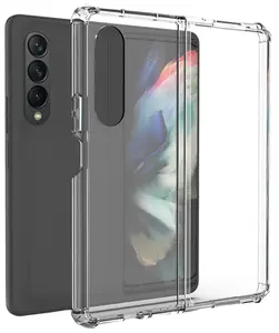 Clear Case for Galaxy Z Fold3, Nakedcellphone Slim Transparent TPU Shell Protector Cover [Anti-Ahock Corners] for Samsung Galaxy Z Fold 3 5G (SM-F926, 2021)