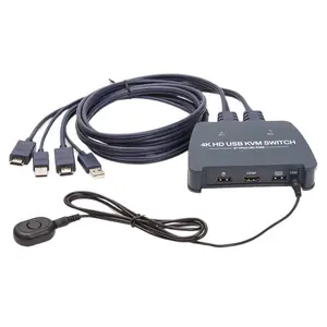 2 In 1 Out All-in-One HDMI KVM Switch With Cable Integrated Design Multi Interface USB Sharing Screen Switcher
