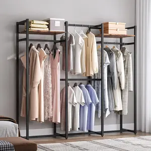LITTLE TREE Garment Rack Heavy Duty Clothes Rack, Free Standing Closet Organizer with Shelves and Hanging Rod, Large Metal Clothing Rack for Hallway, Bedroom, Max Load 500Lbs