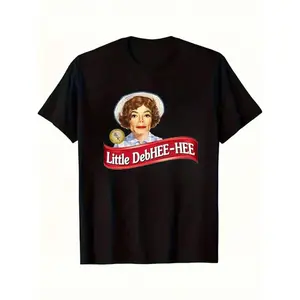 Little Debhee-Hee Graphic T-Shirt For Men & Women - Vintage-Inspired Casual Cotton Tee, Crew Neck, Printed Top For Sports, Hiking, Cycling, Beach, Party - Breathable, Moisture-Wicking, Comfort-Fit For Spring/Summer