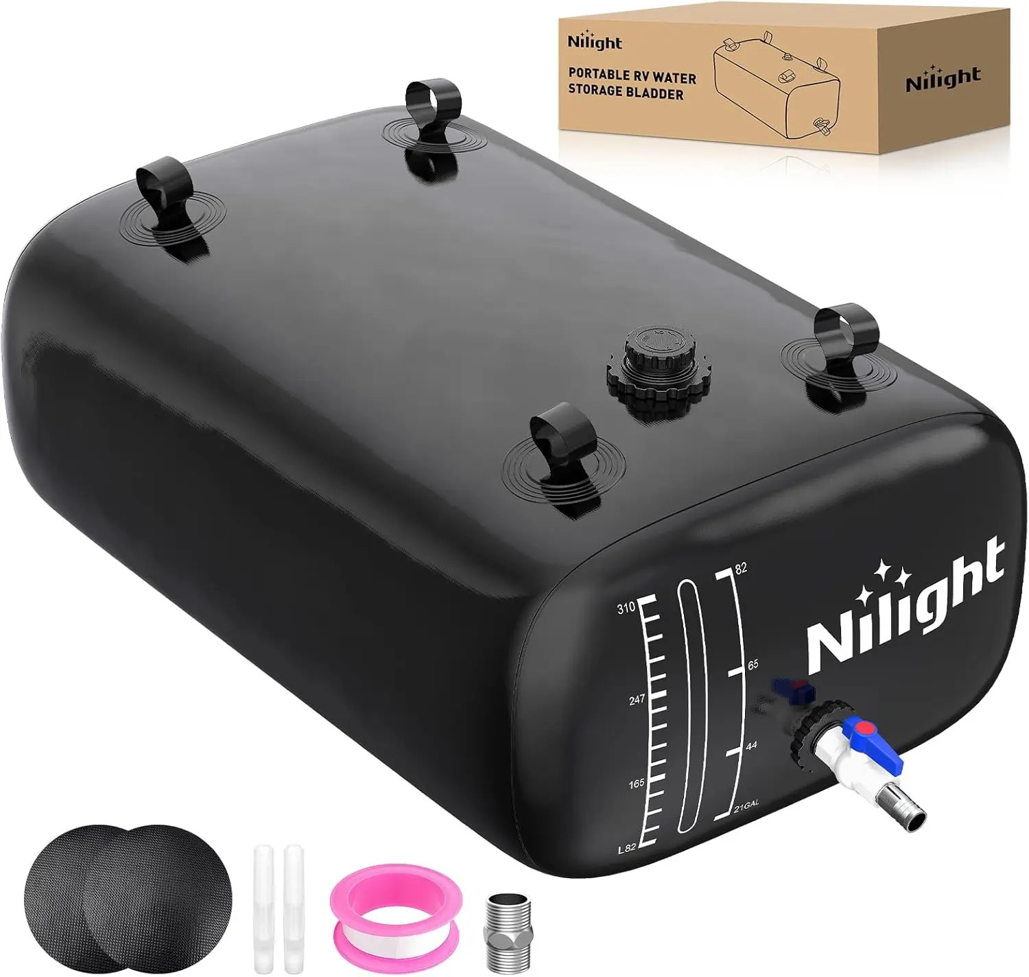 Nilight 87 Gal Collapsible Water Container, Heavy-Duty 1000D PVC Foldable Leak-Proof Potable Reservoir for RV Life, Camping Nilight 87 Gal Collapsible Water Container, Heavy-Duty 1000D PVC Foldable Leak-Proof Potable Reservoir for RV Life, Camping