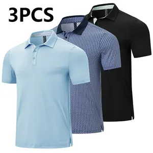 TBMPOY 3-Pack Men's Polo Shirts Contrast Collar Short Sleeve Stretch Quick Dry Casual Golf Polo for Work Outdoor Performance Shirts