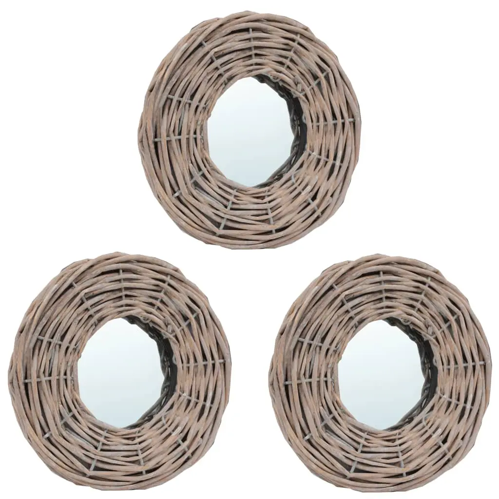 vidaXL Decorative Mirror Wall Mirror Bathroom Hallway Mirror Wicker Frame 3001882