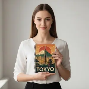 Tokyo Japan Spiral Notebook Vintage Travel Design Aesthetic Journal Study Notebook Gift for Travelers Office Supplies 90gsm Paper Metal Spiral Compact Size