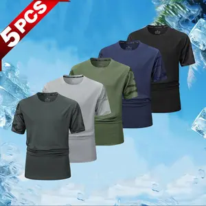 New 2026 quick-drying mesh top short-sleeved T-shirt running fitness short-sleeved men in Europe and America in summer