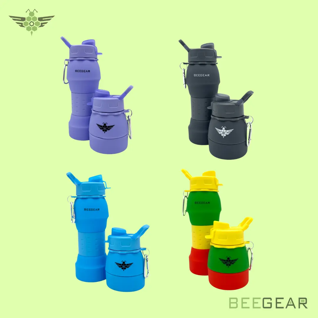 BEE GEAR Silicon Collapsible Bottle (LJ1028-B) - Foldable, Portable , Easy to Carry, Best for Travel, Camping, Cycling, School |