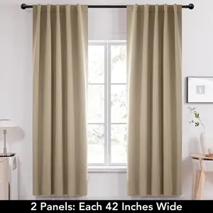 Deconovo Room Darkening Curtains, 2-Pack, Back Tab and Rod Pocket Style, Perfect for Bedrooms and Living Rooms