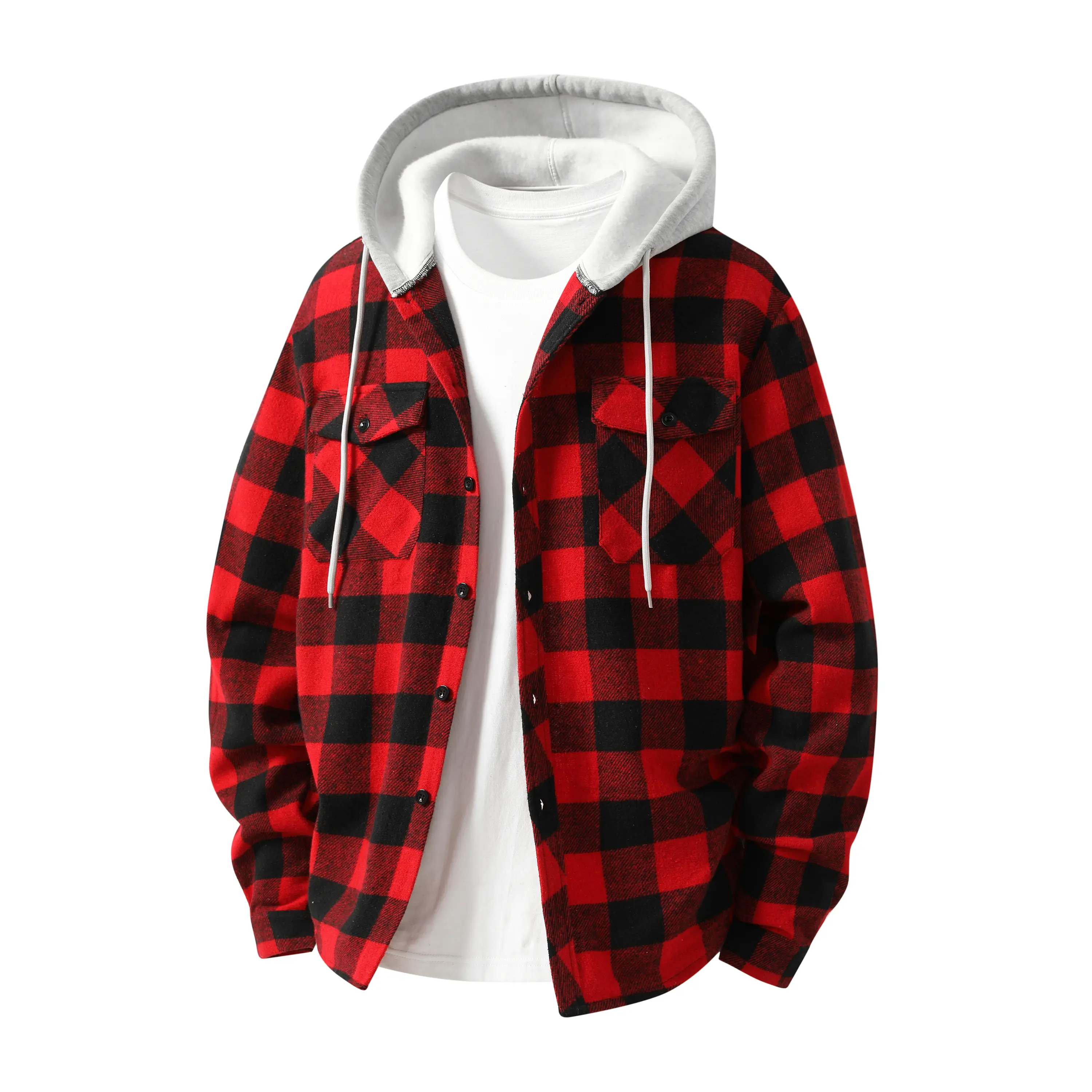 Men's Plaid Shackets, 3-Pack Casual Hooded Tops with Long Sleeves, Loose Fit Vintage Checked Menswear,clothes for back to school,first day of school outfits Men's Plaid Shackets, 3-Pack Casual Hooded Tops with Long Sleeves, Loose Fit Vintage Checked Menswear,clothes for back to school,first day of school outfits