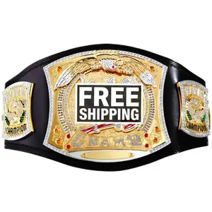 Championship Spinner Replica Title Belt Adult 4mm - Leather Straps - Fan Gift World Wrestling