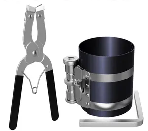 3-Inch Adjustable Car Piston Ring Compressor Plus Disassembly Caliper, Piston Ring Expander, Repair Piston Installation Tool, Piston Clamp Assembly Pliers