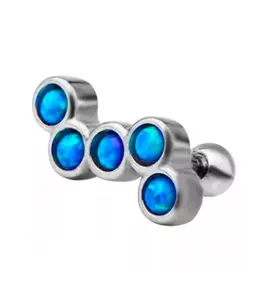 18G Blue Opalite Bunch Tragus - Cartilage Barbell