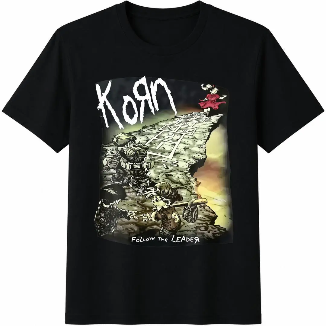 Graphic Tees100% Cotton Korn Follow The Leader Artwork Design Print Round Neck Short Sleeve T-Shirt Women's Men's Graphic Tee Cotton Top,Tops Women
