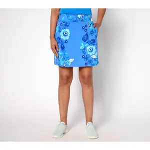 QVC Women's Regular-Fit Courtside Social Printed Liquid Knit Skort