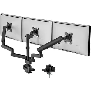 Triple  Mount for Max 27 inch Computer Screens, 3  Desk Mount Each Arms Holds up to 19.8lbs, Three Monitors Desk Arm with Swivel, Tilt, Rotation, MA1009PBK-T