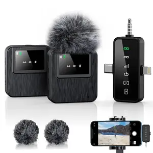 3-in-1 Mini Microphone for iPhone, Android, Camera - 328ft Long Range, 20H Battery Life, Wireless Microphones, Lapel Mic with AI Noise Reduction for Video Recording, Content Creators