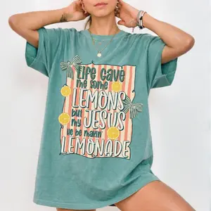 Life Gave Me Lemons Jesus Made Lemonade Comfort Colors Shirt | Christian Faith Tee | Encouraging Believer Gift
