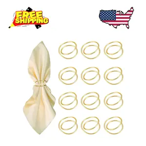 Gold Napkin Rings-12 PCS Metal Spiral Napkin Rings(Spiral) Napkin Holders Buckles