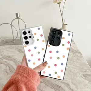 Polka Dots Phone Case SamsungS26U/26/25U/25/24U/24/23/22 Anti-Scratch designer case Crystal Clear Durable Anti-Fingerprint Colorful Silver Phone Case roo98911