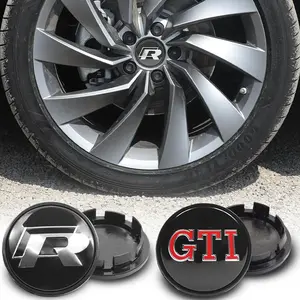 4Pc 65mm 55mm For Volkswagen VW GTI Golf 5 6 7 Mk4 Mk5 Mk6 Polo Passat B5 B6 B7 Scirocco Jetta Tiguan CC Touareg Beetle Rline R Touran Bora Car Vehicle Wheel Center Hub Cap Rim Cover Exterior Decoration Car Decals, Automotive Accessories, Sticker For Cars