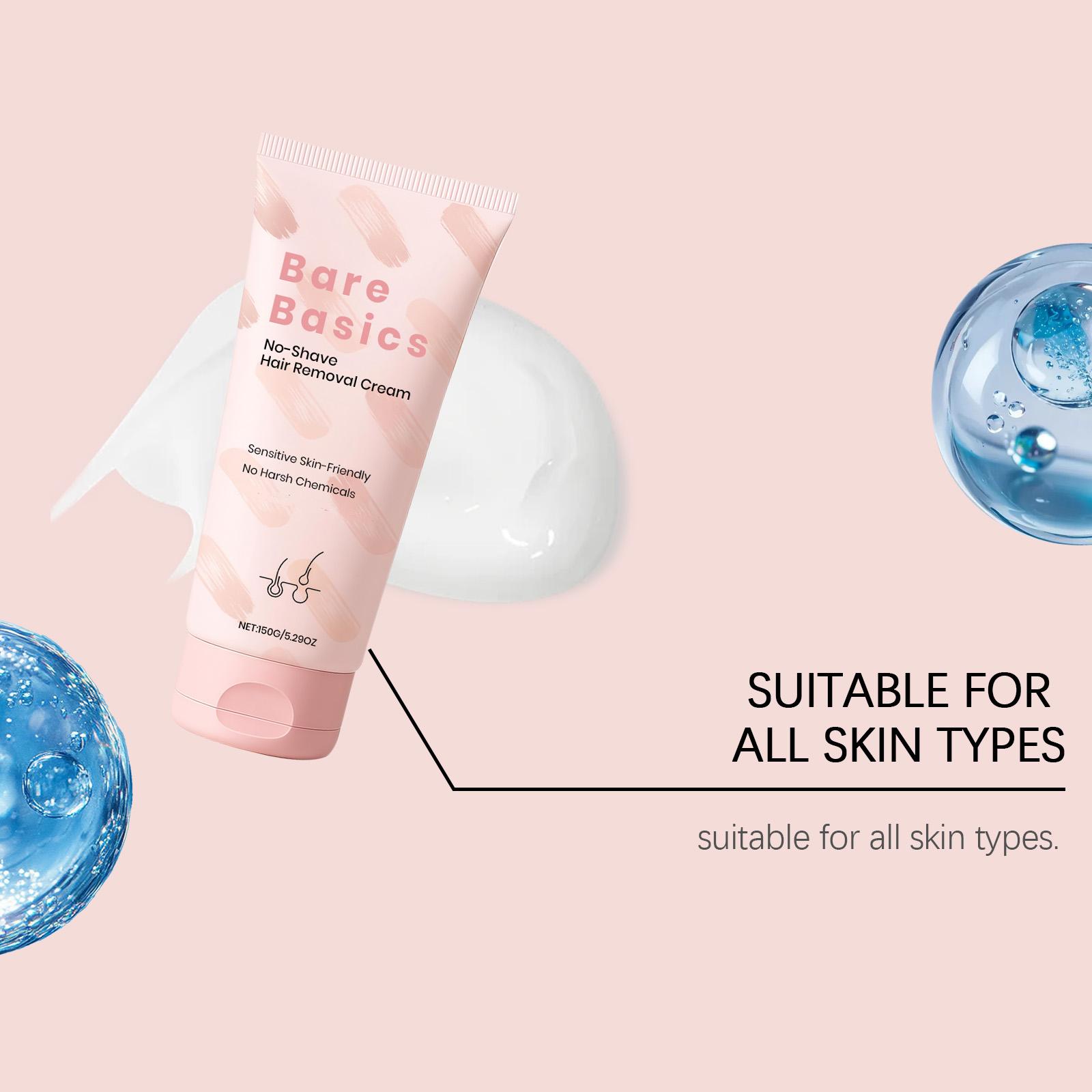 The Body Hair Removal Cream Is Gentle, Clean, Smooth And Fine. It Removes Hair From The Body Skin Without Irritation, Providing A Moist, Comfortable And Refreshing Feeling