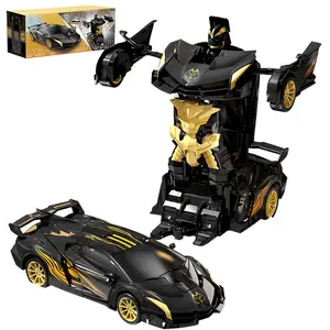RC Toy Stunt Transforming RC Car - 360° Rotation Remote Controlled Car and Robot Toys for Boys Kids
