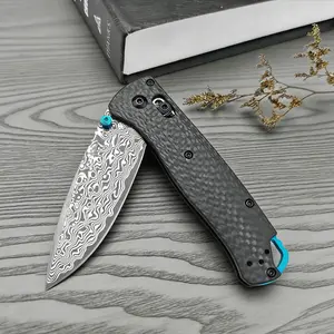 535Damascus Steel Blade Folding Utility Knife Carbon Fiber Handle Kitchen Tool Men Gift EDC Tools Outdoor Camping Pocket Knives
