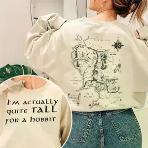 LOTR Tall for a hobbit shirt, Funny Nerd Gift, Middle Earth map, Bilbo Baggins Gandalf, Lord of the Rings Shirt