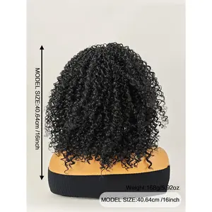 Especially Yours 16" Curly Headband Wig - Natural Spiral Curls, Bouncy Volume, Comfy Stretch Band, Runway Black, Synthetic Hair for African American Women