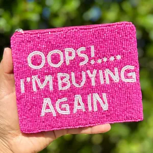 Oops! I'm Buying Again Beaded Pouch